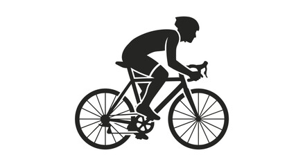 Fototapeta premium Cyclist Riding a Bicycle Fast.