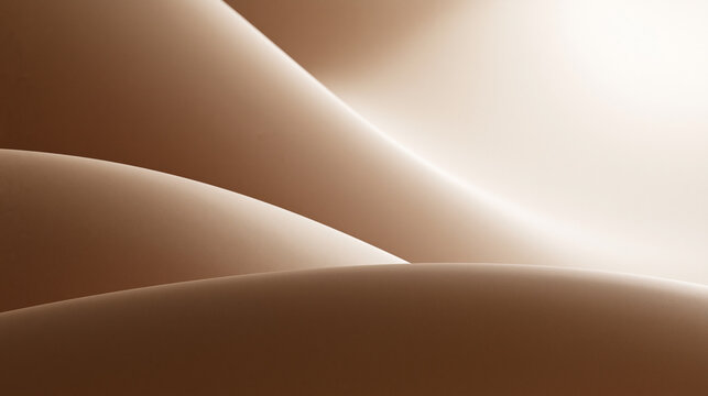 Abstract Minimalist Smooth Curves Background in Warm Tones
