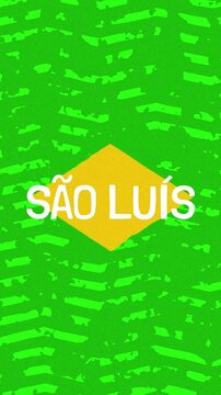 Sao Luis text - Brazil Colors Minimalist Glitch Animation