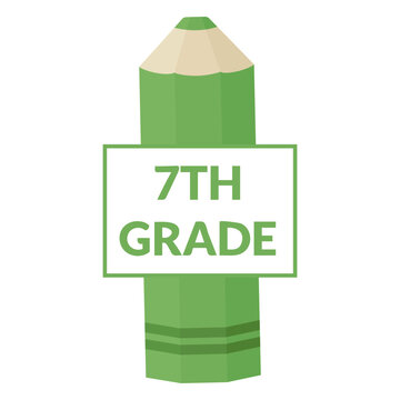 Color pencil school 7th grade icon