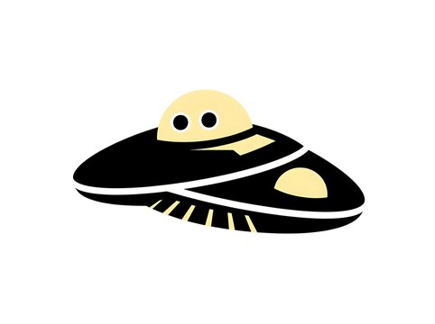 Unidentified flying object alien spaceship flying saucer vector illustration