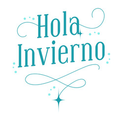 Winter lettering hola invierno blue © Vexels