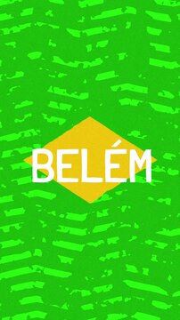 Belem text - Brazil Colors Minimalist Glitch Animation