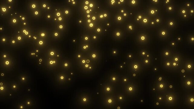 Night sky, luxury small golden stars on black background, retro sparkles blinking, babble glow and sparkle, looping background animation, 2D shining twinkle effect, space visuals, video editing. 4k