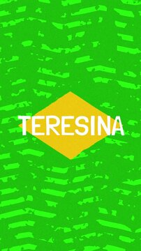 Teresina text - Brazil Colors Minimalist Glitch Animation