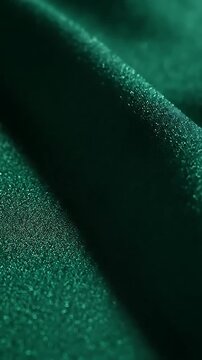 Green Fabric Gently Flowing and Rippling in a Seamless Looping Motion. Elegant Silk Texture with Subtle Light Reflections.