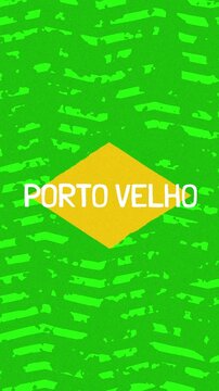 Porto Velho text - Brazil Colors Minimalist Glitch Animation
