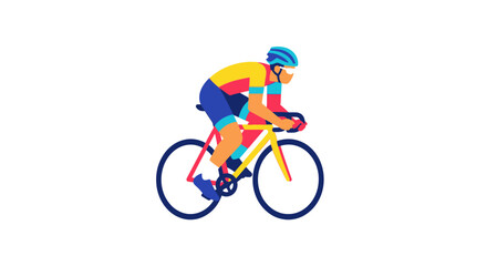 Fototapeta premium Man riding a bicycle fast speed.
