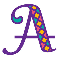 Letter a mardi gras © Vexels