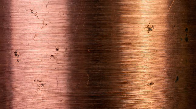 Brushed Copper Metal Texture Background with Industrial Metallic Surface and Golden Bronze Tones for Design Projects