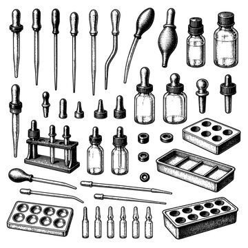 Reagent Droppers Pipettes Bottles Bulbs Ampoules Racks and Trays