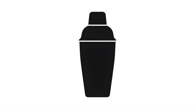 Black cocktail shaker silhouette icon isolated on a white background