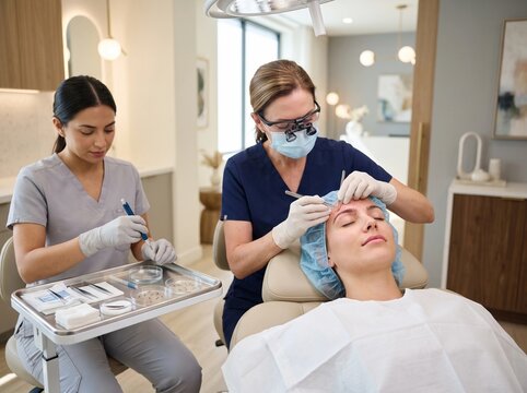 Professional Hair Transplant Procedure for Eyebrows in Medical Clinic
