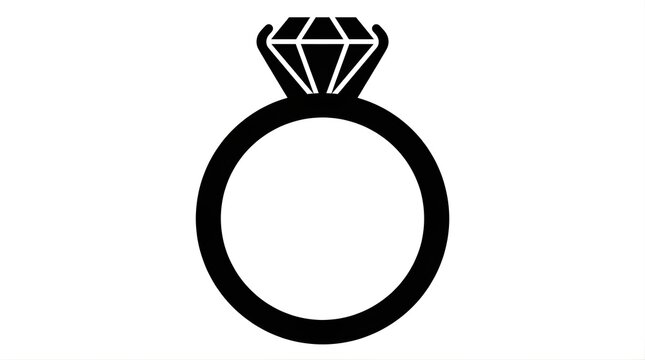 Diamond engagement ring icon isolated on a white background