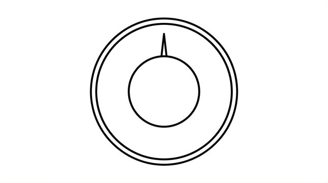 Minimalist circular dial icon with thin black outline on white background