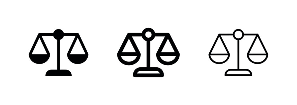 Scales of Justice Icons for Legal Law and Equality