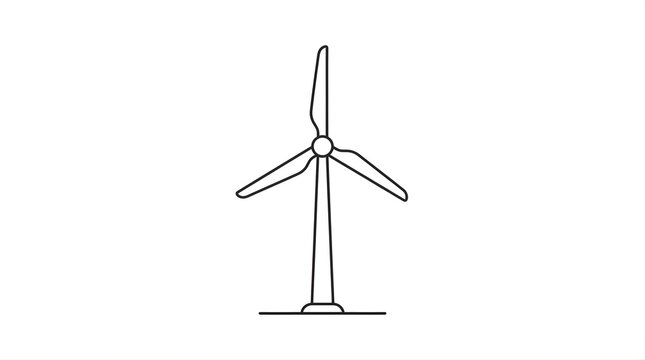 Minimalist wind turbine icon representing renewable green energy supply