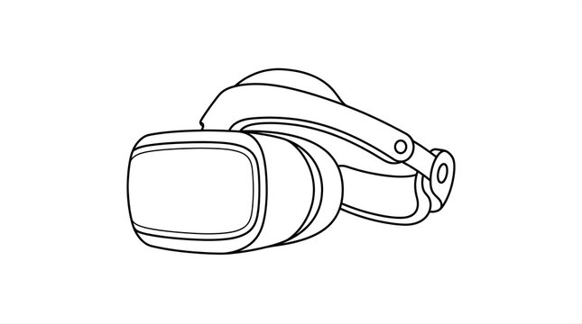Virtual reality headset outline icon for technology and gaming concepts