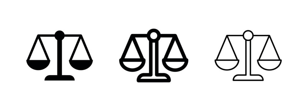 Justice scales law icons.