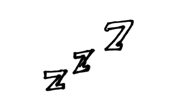Sleeping Zzz Doodle Sleep Snore Sound Effect Brush Stroke Line Art Illustration