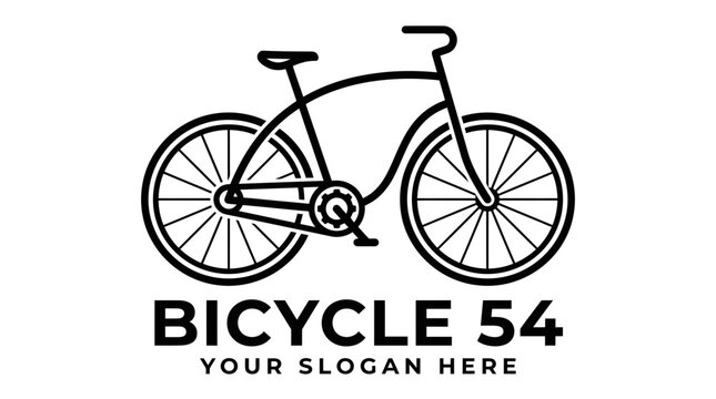 Minimalist bicycle logo design with typography Bicycle 54.
