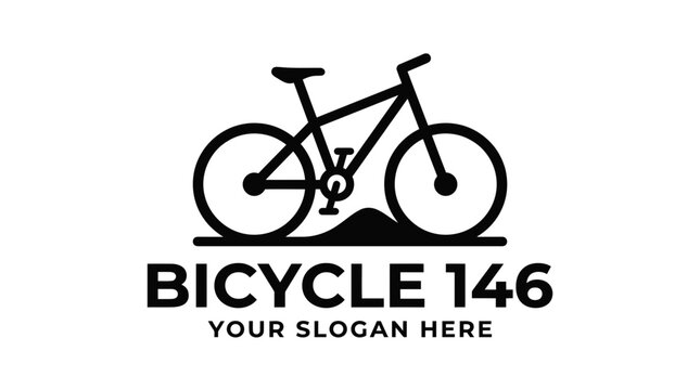 Minimalist bicycle mountain biking logo design for Bicycle 146 brand.