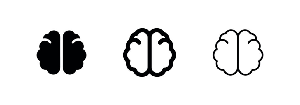 Brain Mind and Human Intelligence Icon Set