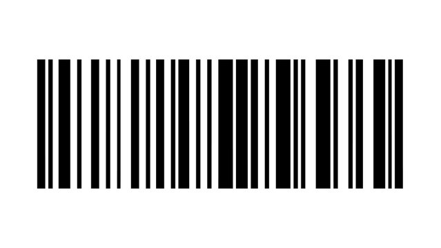 Black and white barcode lines graphic symbol on a white background with bar code barcode scanner product code price tag scanning code inventory tag item code supply chain retail symbol