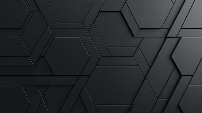 Abstract black hexagonal pattern background for modern digital design