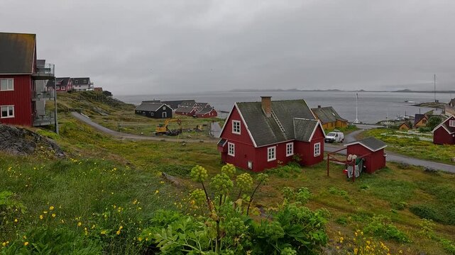 Nuuk old town in slow motion, Greenland