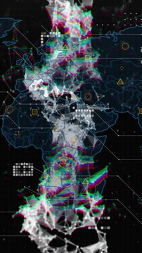 Animation of dna strand, data processing and statistics over world map