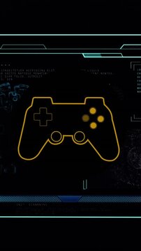 Animation of data processing over gamepad icon