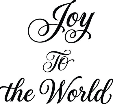 Joy to the World black script typography design
