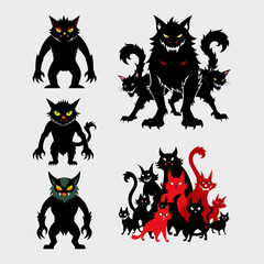 Fototapeta premium Halloween Monster Character Illustration Collection