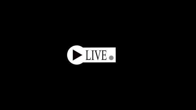 Minimalist live broadcast icon with play button for digital media streaming