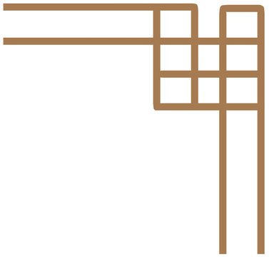 Korean traditional doors and windows changho munsal corner frame illustration