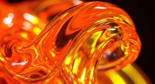 Glowing orange liquid wave background