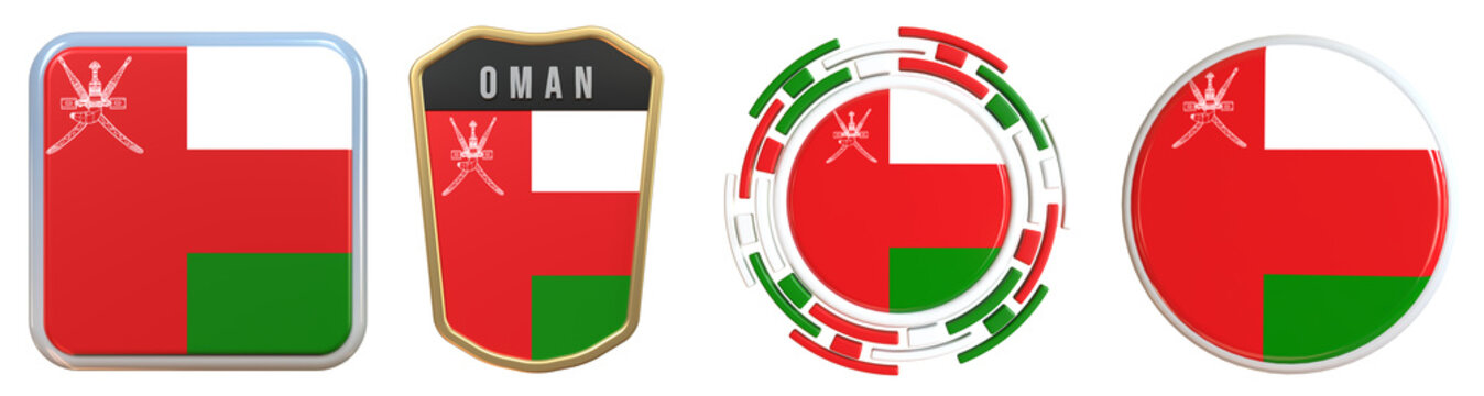 Oman Flag Emblem 3d Design Set Pack nice for independence day decoration