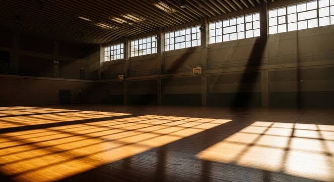 Industrial sports gymnasium interior background