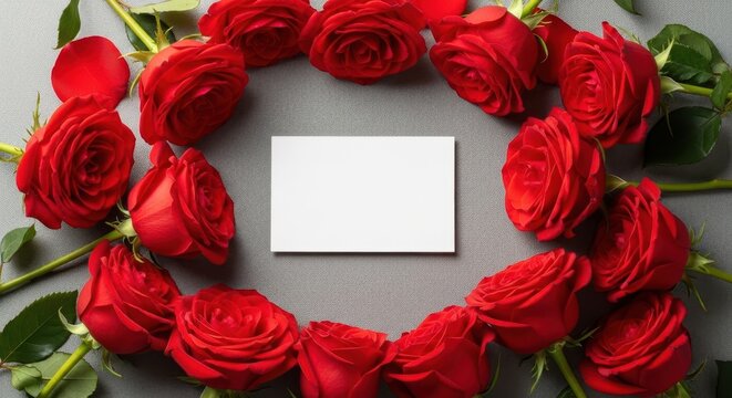 Red rose frame greeting card background