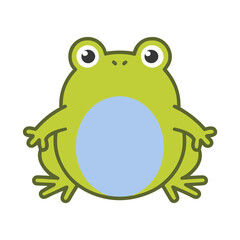 Fototapeta premium Cartoon frog isolated on transparent background