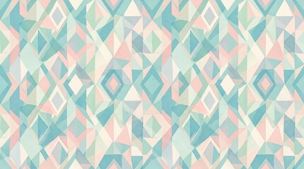 Diamond pattern composed of intricate pastel polygons forming a complex abstract surface design.