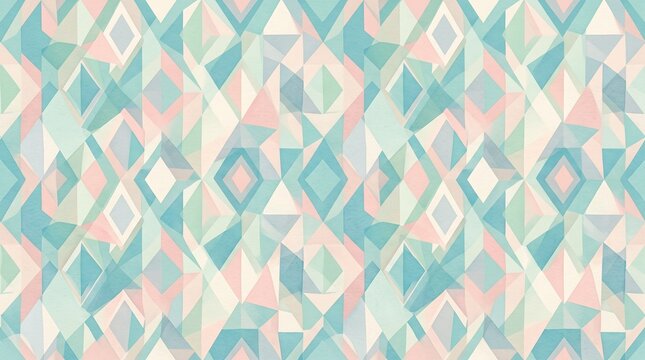 Diamond pattern composed of intricate pastel polygons forming a complex abstract surface design.