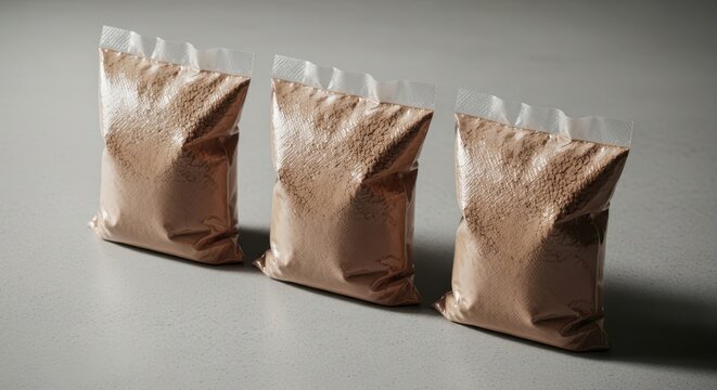 Packaged product bags bulk background
