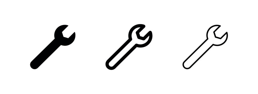 Wrench icons for tool repair and maintenance