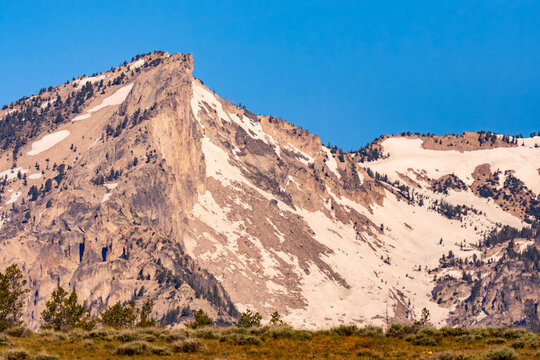 Sawtooth Mountains in Idaho in June