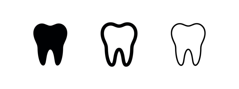 Molar tooth icon set for dental health and medical education