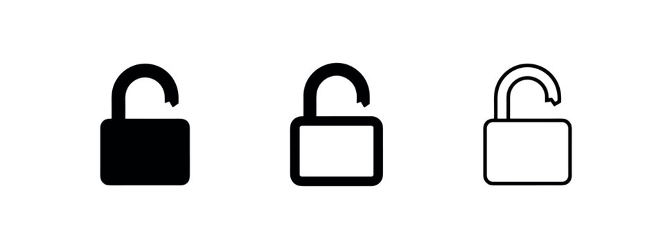 Open padlock access icons.