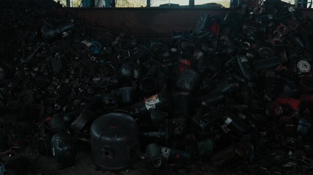 Iron Scrap at an Industrial Recycling Facility
