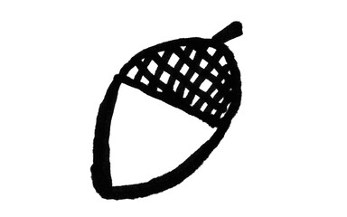Acorn Doodle, Hand-Drawn Oak Nut Sketch for Photoshop & Illustrator © Misbah